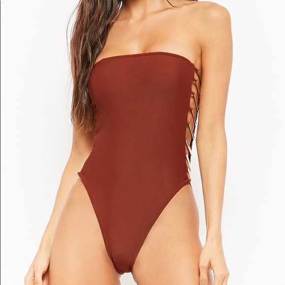 Forever 21 Strapless One-Piece Swimsuit - Picture 2 of 2